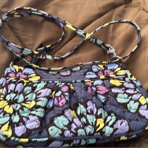 Vera Bradley mini blue floral crossbody purse.